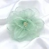 Dekorativa blommor 1st Camellia Rose Chiffon Fabric Artificial Flower Head For Wedding Dress Clothing Decoration Huvudbonad