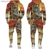 Survêtements pour hommes Le tigre imprimé en 3D Sweat à capuche pour hommes Ensemble survêtement / pull / pantalon pour hommes Lion Sportswear Automne Hiver Costume Homme T230714