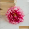 Couronnes De Fleurs Décoratives 50 Pcs Haute Qualité Soie Pivoine Têtes De Fleurs Décoration De Fête Artificielle Simation Camélia Rose D Dhxco