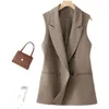 Women's Vests Double-Breasted Suit Vest Spring Autumn Waistcoat 2023 Korean Sleeveless Jacket Female Business Attire