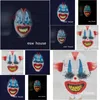 Maschere per feste Maschera da clown di Halloween con luci Dimensione adt Fl Er Puntelli divertenti 3 modalità di illuminazione Drop Delivery Giardino domestico Forniture festive Dhqmo