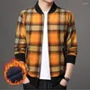 Vestes pour hommes sweat haute qualité mode laine épais velours Plaid décontracté Baseball col veste coupe-vent vêtements