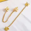 Women Ear Clips Earrings Chic Charm Stud Circles Earring Gold Eardrop Vintage Eardrop Party Jewelry Headdress With Box Package