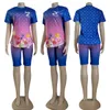 Pantalones cortos de manga corta con estampado digital de verano para mujer, diseñador de ropa deportiva J2871