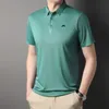 Mens Polos Summer J Lindeberg Brand Brand Plain Down Down Down Golf Polo Рубашка для рубашки с коротким рукавом.