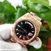 Wysokiej jakości męskie zegarek mody M228235-0045 228235 Chocolate Dial 40 mm ETA 2813 Ruch Automatyczny 18ct Everose Gold267D