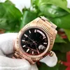 Relógios de pulso masculinos de alta qualidade m228235-0045 228235 mostrador chocolate 40 mm ETA 2813 movimento automático 18 quilates Everose Gold267d