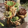 Jardinières Pots Américain Cassé Racine Forme Bois Succulent Résine Pot De Fleur Extérieur Balcon Ameublement Artisanat Jardin Villa Ornements Décoration L230714