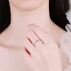 2022 nuevos anillos de pareja simples para mujeres Real S925 plata esterlina CZ dedo regalo del Día de San Valentín boda fiesta regalo joyería L230704