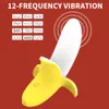 Vibrators 12 Frequency Rechargeable Silicone Banana Adult Orgasm Stimulator Masturbator Sex toys for Women Gay Vagina Anus Toys 230714