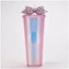 Drinkware Lid Bow St Topper 18 Colours Glitter Sequins Bows For Party Tumbler Sts Decoration Drop Delivery Home Garden Kitchen Dining Dhgwk