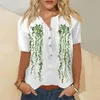 Koszule damskie Y2K Ubrania Kobiety Eleganckie unikalne swobodne na letni druk krótkie rękawy plus size camisetas