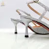 Sandals QSGFC Italian Design Silver Large Capacity Fashion Bag Nigeria Ladies Shoulder Bag and Strap High Heels Shoes Bag 230713