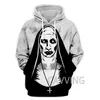 Hommes Hoodies Mode Film La NUN 3D Imprimé Vêtements Streetwear Hommes Sweat À Capuche Pull À Capuche Tops H02