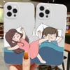 Moto Fille Garçon Couple Téléphone Cas pour iPhone 13 12 11 Pro MAX X XS Max XR Mini SE 7 8 Plus Dessin Animé Silicium Couverture Souple Fundas L230619