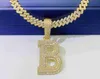 Collane con ciondolo Ins Mosan Diamond Letter Hip Hop Ciondolo in argento 925 Set D Colore Mosan può indossare una collana con pietra singola