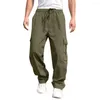 Pantalons pour hommes Style Hip Hop Cargo polyvalent Élégant ceinture élastique Multi poches Pantalons pour un confort à la mode