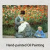 어린이 1875 Claude Monet Painting 인상적인 예술 손으로 그린 ​​캔버스 벽 장식 고품질