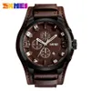 SKMEI New Fashion Sport Quartz Watches Men Luxury Business Leather Watch Waterproof Wristwatches Male Clock Relogio Masculino171L