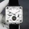 Neue 42 5mm Experimental BRX2-MRTB-ST Silbernes Zifferblatt Automatische Tourbillon Herrenuhr Stahlgehäuse Quadratische Lederarmbanduhren Hallo Wat233h