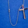 سلاسل Titan Kreuz Pure Titanium Crucifix مع سلسلة حبات واسعة 2.4 ملم