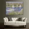 Bassin D Argenteuil fait à la main Claude Monet peinture paysage impressionniste toile Art pour décor d’entrée
