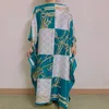 Abbigliamento etnico Vestito caftano di seta stile Kuwait alla moda Boho Modello colorato Dashiki Donna africana305Z