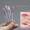 Makeup Brushes Silicone Lip Brush Portable med Cover Dust-Proof Film Sequin Eye Shadow Lipstick