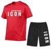 Heren Trainingspakken Icoon Sport T-shirt Shorts Set Trainingspak Zomer Mode Sport Strand Korte Broek Mouw channelj0714