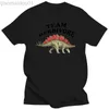 Herr t-shirts dinosaurie team herbivore tshirt vegan t shirt brontosaurus stegosaurus män kvinnor l230713