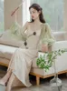 Robes décontractées 3D fleurs France élégant robe mi-longue femmes plage Vintage jarretelle femme Style chinois une pièce châle 2023