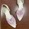 Super Nice Sandals Shoes Women s Summer Niche Design Aesthetic Petal Pointed Toe Shallow Flat Handmade Sweet Deign Aethetic