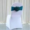 Funda para silla de boda Fajas Banda con flores Bodas Elasticidad Sillas Fundas Hotel Banquete Fiesta de cumpleaños Asiento Respaldo Decoración SN6462