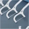 Outros acessórios para ferramentas de limpeza doméstica 100 unidades de fio dental para uso de fio dental varas para publicitários e crianças com dentais Pick Drop Deliv Dhr8K