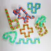 Faixas malucas para crianças Snap and Click Fidget Toys DIY Kids Autism Snake Puzzles Classic Sensorial Educational Decompression Toy250L