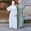 KALENMOS Ramadan Eid Robe Musulmane Abaya Turquie Hijab Mubarak Vêtements Islamiques pour Femmes Dubai Kaftan Oman Robe Émirats Arabes Unis Para Mujer269l