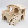 Fournitures pour petits animaux Hamster balançoire balançoirepetit nid maison en bois massif dormir ours en soie doré Villa ToySupplies 230713