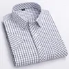 Men's Casual Shirts Mens Green Checked Summer Short Sleeve Small Plaid Button Down Business Cotton Gingham Dress Shirt Men