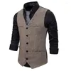 Heren Vesten Vest Zwart Grijs Koffie Single Breasted Blended Heren Denim Jeans Vest Jas Slim Fit Casual Formele Zakelijke Man