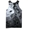 Débardeurs pour hommes abstrait noir haut impression 3D plage Texture Gym sans manches motif graphique gilet