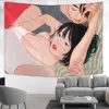 Tapissries Girls 'Tapestry Wall Hanging Personlighet Lady Bohemian Kawaii Hippie Dormitory Bakgrund Vägg Heminredning R230713