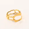 Projektanta markowe pierścionki z literami Kobiety 18 -karatowe złoto Srebrna plastowana stal nierdzewna miłość biżuteria ślubna