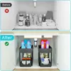 Kitchen Storage Under Sink Organizers With Sliding Drawer 2-Tier Bathroom Shelf Rack