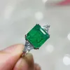 925 Sterling Silver Tourmaline Fashion Finger Rings for Women Charm Luxury Green Ring Ladies Jewelry Accessories New Bijoux L230704