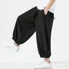 Pantaloni da uomo Crop Pantaloni sportivi casual per uomo 2023 Estate Autunno Harlan Trendy Cinturino grande High Street Harajuku