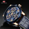 Mini Focus Blue Leather Quartz Watches Men Luxury Army Sports Man 3 Бар водонепроницаемые бренды Relogios Masculino 0249G
