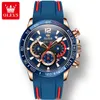 OLEVS 9936 SILICONE RAND MULTI-FUNCTION MEN HANDRUCH, WATTOPROW Quartz Sport Watch for Men Luminous Chronograph Calender