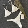 Kadın Mayo Kızları Mini Bikini Seksi Brezilya Mayo Küçük Kupa Yüksek Kesik Stili Plaj Biquini Katı Siyah/Beyaz Mayo Thang Bikini Takım Z230717