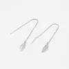 Dangle Earrings Buyee 925 Sterling Silver Sweet Long Earring Elegant Leaf Ear Wire Drop For Woman Excellent Party Jewelry