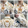 Men's Casual Shirts Luxury Crown Paisley Camisa Masculina Spring Autumn Slim Fit Long Sleeve Mens Fashion Shirt Club Prom Designer Shirts For Men T230714